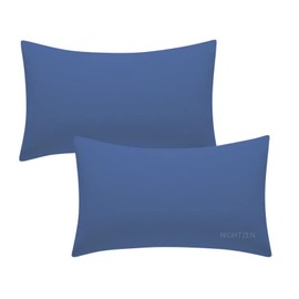 NIGHTZEN® Pair of Housewife Pillowcases 50 x 75 CM Plain Dyed Easy Care Percale Polycotton Bedroom Pillow Covers Soft Quality Blended Cotton Envelope Closure (Housewife Pillowcases, Duck Egg)