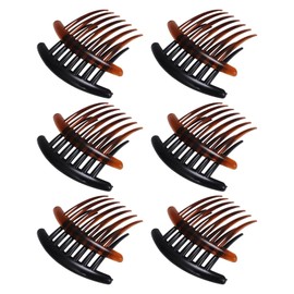 VNRCLP 12-Piece Hair Comb and Clip Set - Versatile Side Combs and Hair Slides for Women and Girls (Classic Black and Brown)