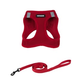 Voyager Step-in Pet Harness - All Weather Mesh, Adjustable Step in Harness for Cats and Dogs by Best Pet Supplies - 307S Red, XXS