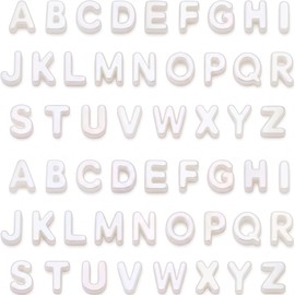 52 Pcs Large Acrylic Letter Beads Chunky Alphabet Jelly White