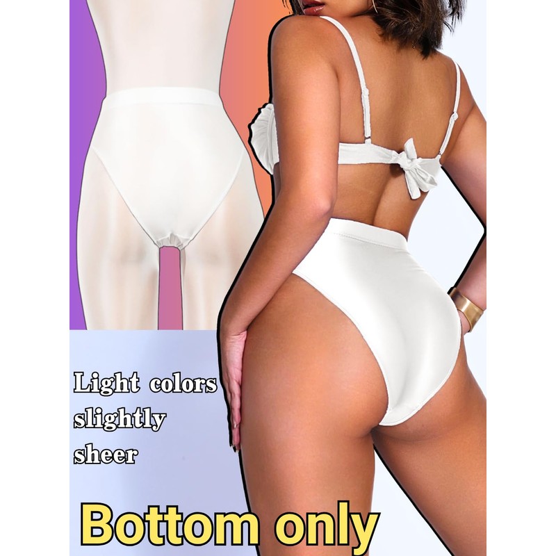 Kaei&Shi High Waisted Rave Bottom,High Cut Brazilian Cheeky Panties,Tummy Control