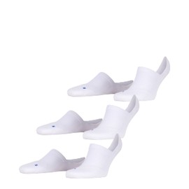 FALKE Unisex Cool Kick Invisible 3-Pack Socks Breathable Quick-Drying Material Light Padding Plush Sole High-Cut Cooling Sporty Flat Seam on Toe Multipack 3 Pairs, White (White 2000)
