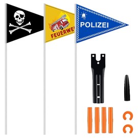 HAYGEM Pack of 3 Bicycle Flags for Children, Up to 150 cm Adjustable Bicycle Bunting, with Flagpole Insert, Safety Flag, Suitable for Bicycle Decoration, Outdoor Activities, Warning Signs