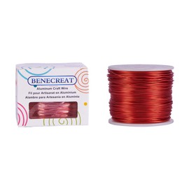 BENECREAT 18 Gauge(1mm) Aluminum Wire 492 FT(150m) Anodized Jewelry Craft Making Beading Floral Colored Aluminum Craft Wire - Firebrick