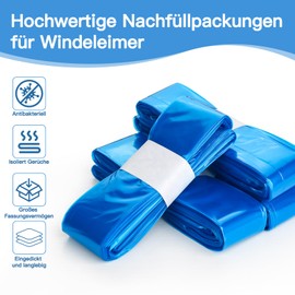 Tuocal 4 Pack Nappy Bin Refill Cassettes, 4.5 m Eco-Friendly Nappy Bin Refill, Nappy Bin Refill Bag Compatible with Tommee Tippee, Angelcare, Litter Locker