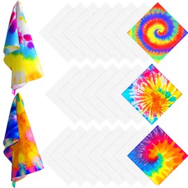 TSIS MHUO 25pcs Cotton White Bandana for Tie Dying Bulk DIY Blank Handkerchiefs Unisex Bandanas Men Head Wrap， 22 x 22 Inch