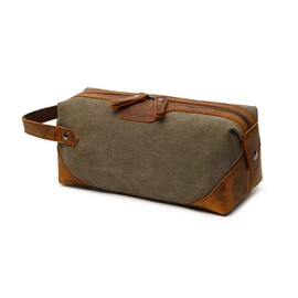 Whatna 8642# Thick Canvas x Natural Cowhide Mini Second Bag, Men's, Clutch Bag, Small, Makeup Bag, Casual, Formal, Ceremonial Occasions, Weddings, Handheld, Gentlemen, Pouch Bag, Glee