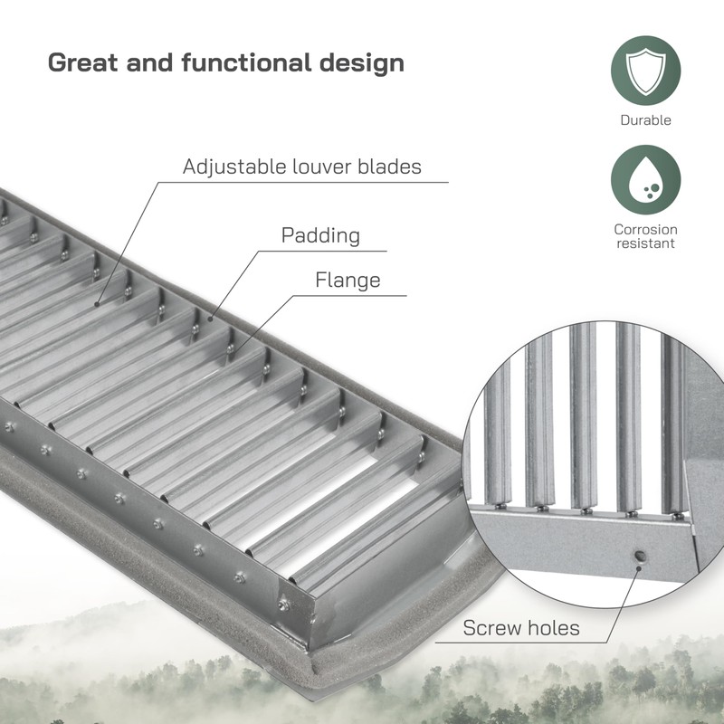 Vent Systems 17" x 5" Inch Galvanized Steel Louvered Air