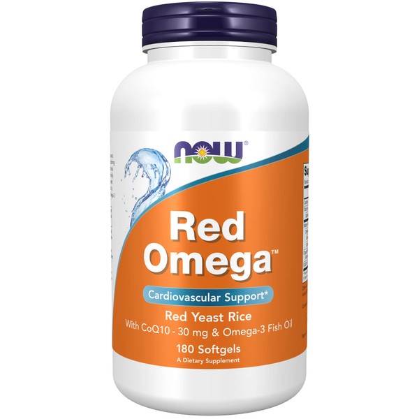 NOW Supplements, Red Omega™ with CoQ10 30 mg and Omega-3 Fish Oil, Cardiovascular Support*, 180 Softgels