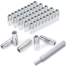SIHAI (50pcs) 3/8"-16 Drop-in Anchor,Carbon Steel,with a Setting Tool for Solid Concrete