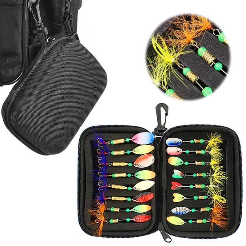 16pcs Fishing Spoons Lures Metal Baits Set forCasting Spinner Fishing