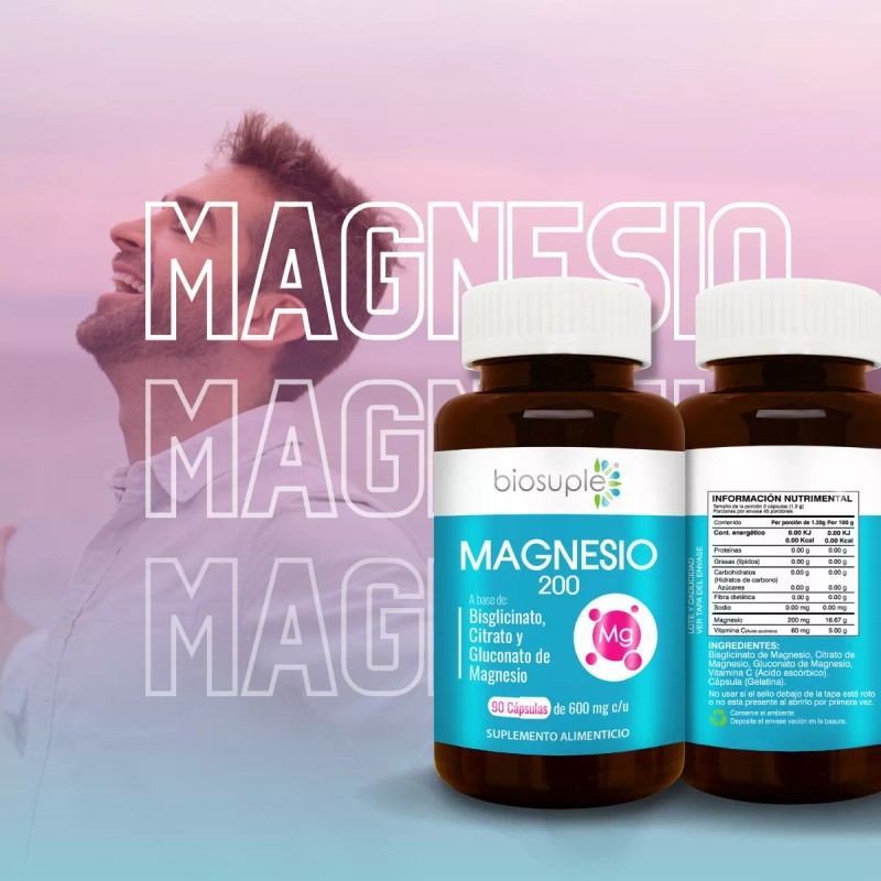 Biosuple Complejo Triple Magnesio Biosuple Suplemento 90cap 600mg