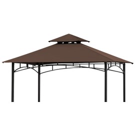 SCOCANOPY Upgraded Ripstop Fabric Replacement Canopy Grill BBQ Gazebo Roof Top, for Gazebo Model L-GG001PST-F,(Brown Ripstop)