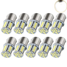 HooMoo S25 LED Single White Track Side Marker Marker Ball Back Lamp 39 G18 (BA15s) P21W Pin Angle 180° Waterproof Explosion Bus Truck Dump Marine Heavy Equipment Pack of 10