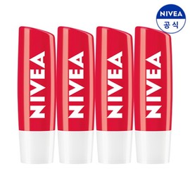 Nivea Half Club/Lip Care Strawberry Shine 4.8g X 4 / 니베아  립케어 스트로베리 샤인 4.8g X 4개