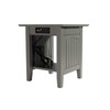 Atlantic Furniture Nantucket End Table with Charging Station, Grey