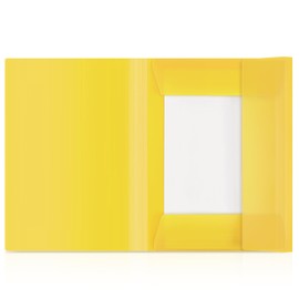 SKYDUE 4 Stück Sammelmappe A4, Postmappe A4 Schule, Mappe Aus Kunststoff Mit Gummizug, Eckspannermappe Für Zeichnungen, Dokumente, Papiere(Gelb)