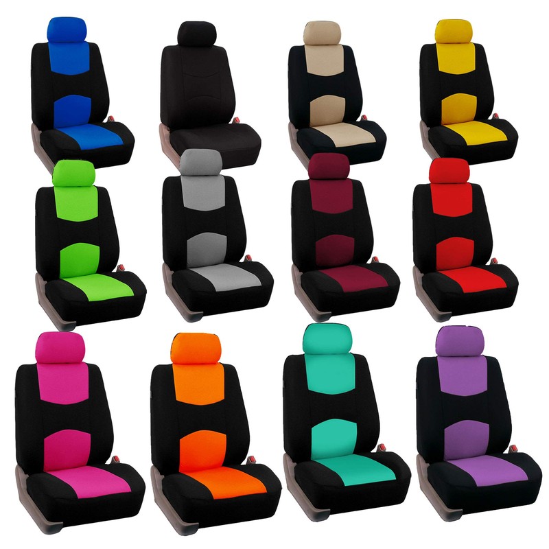 FH Group Flat Cloth Full Set Car Seat Covers Three