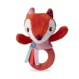 Lilliputiens 83035 Rassel mit Beißring, Glöckchen- und Knistergeräusche - Design "Alice, der Fuchs", Maße: 13,5 x 13 x 8 cm, ab 3 Monaten