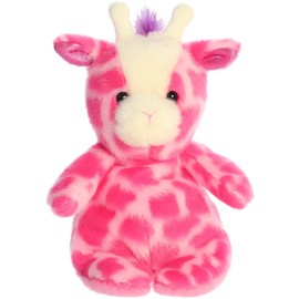 Aurora® Vibrant Jammies™ Strawberry Giraffe™ Stuffed Animal - Colorful Delight - Eye-Catching Patterns - Pink 8.5 Inches