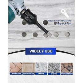 SHDIATOOL Brocas de núcleo de diamante, 2 unidades de 1/4 de pulgada para porcelana, cerámica, ladrillo, ladrillo al vacío, sierra de agujero soldado al vacío, 0.236 in