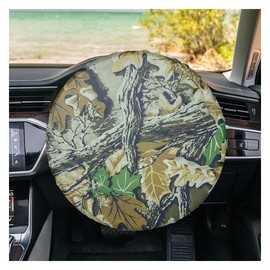 ZIMISI Car Steering Wheel Cover Sun Shade, 18 Inch Anti-Heat Auto Steering Wheel Shield Accessories for Block Sun Heat, Universal Automotive Interior Protective Cover for Car Truck SUV (Forest)