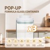 fecoqi POP-UP Lid Airtight Food Galss Storage Jars- 3 Pcs(0.43qt