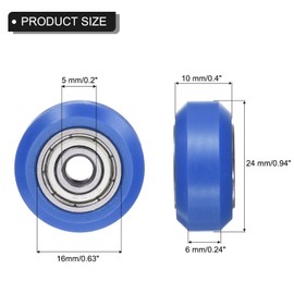 sourcing map 10pcs 3D Printer POM Rollers, Solid High-Speed Gantry Wheels V Slot POM Pulley Wheel with 625ZZ Double Shield Bearing for 3D Printer, CNC Machine (Blue)