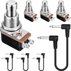 DAOKAI SPST Momentary Soft Touch Foot Switch,2 PIN Normally Open Stomp Box Push Button Footswitch One-touch Control Easy Installation for Guitar Effect Pedal-4PCS