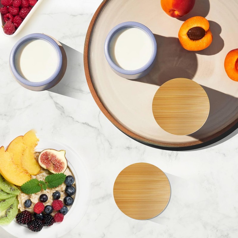 Yogurt Jar Lids for La Fermiere - 6pack Bamboo Jar