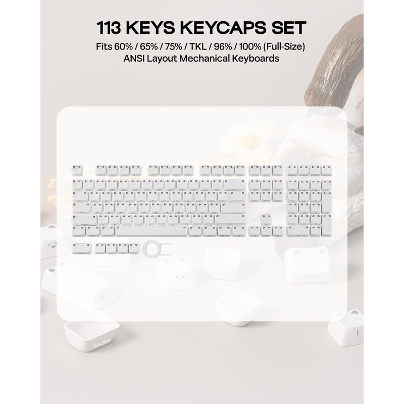 Shimmeow Cute Cat Themed Keycaps Set for MX Mechanical Keyboard