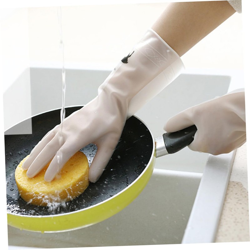 COLLBATH 1 Pair Reusable Kitchen Gloves Household Protective Dishwashing Gloves