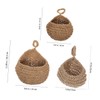 CHILDWEET 3pcs Bohemian Wall Teardrop Baskets Stylish Fruit Vegetable Storage