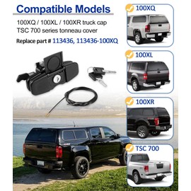 LAIKOU 113436 Twist Handle Kit Replacement for Leer Truck Caps 100XQ, 100XL, 100XR and TSC700 Tonneau with Cables and 2 Keys, Black (113436-100XQ)