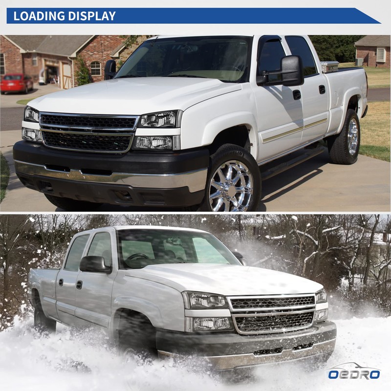 oEdRo Headlight Assembly Replacement for 2003-2006 Chevy Silverado 1500 2500