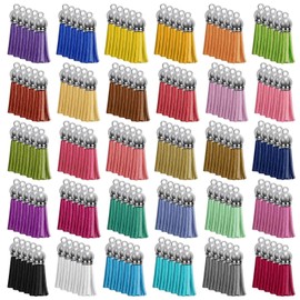 Borlas a granel, Cridoz 300pcs Llavero Borlas a granel para manualidades, llaveros, suministros de llaveros, llavero acrílico en blanco, abalorios, arete, pulseras