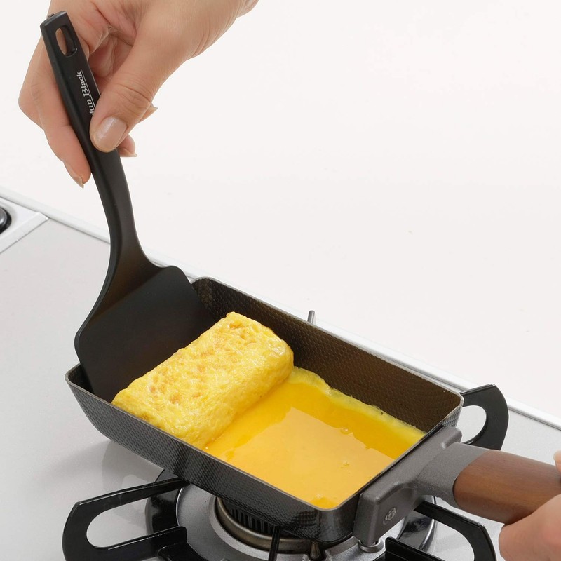 Shimomura Kogyo Verdun Black VB-207 Nylon Tamagoyaki Turner, Antibacterial, Dishwasher
