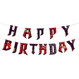 SAVITA Spinnen Geburtstagsdeko, Vorgespanntes Cooles Rotes und Blaues Komisch Geburtstags Banner für Party Babyparty Hängende Dekoration