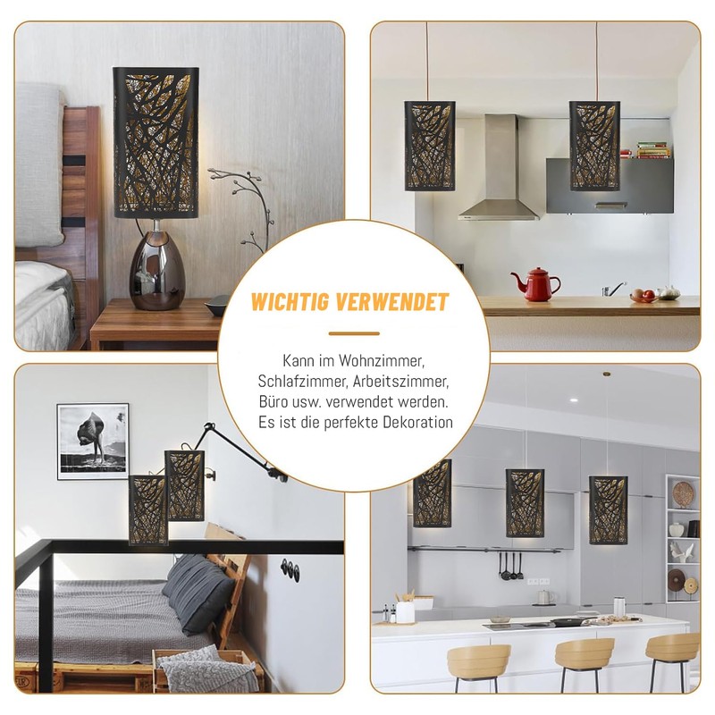 Glomora Tree Shadow Lamp Shade - Hollow Metal Lampshade for