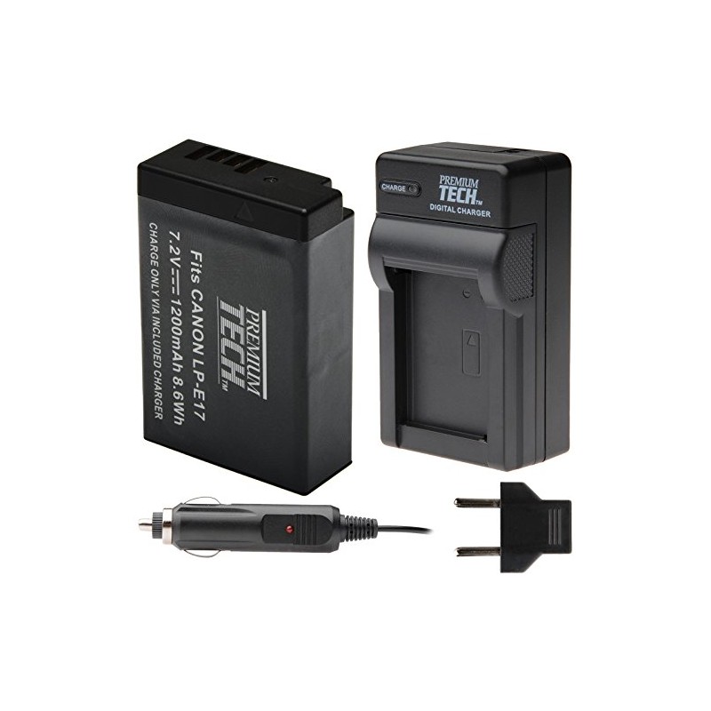 Premium Tech PT-LPE17 Battery and Charger for Canon LP-E17
