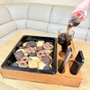 Wooden Serving Tray with Cup Holder - Coffee Table Rustic