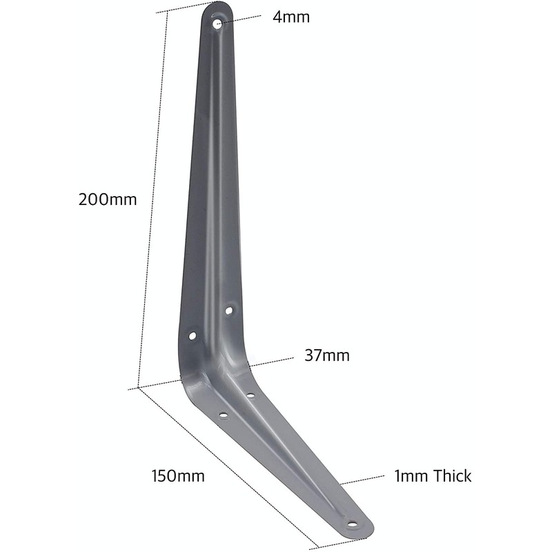 TERF® London Shelf Bracket Grey 200mm X 150mm (8 X
