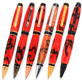 Legacy Woodturning Cigar Pen Kit - Variety, 6 Pack, Includes 1 each of Gold, Chrome, Copper, Gun Metal, Satin Gold, Black Chrome