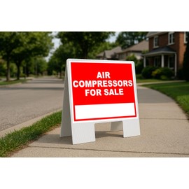 Air Compressors For Sale Write On Me Red Folding Coroplast A-Frame with Double-Sided 23in x23in