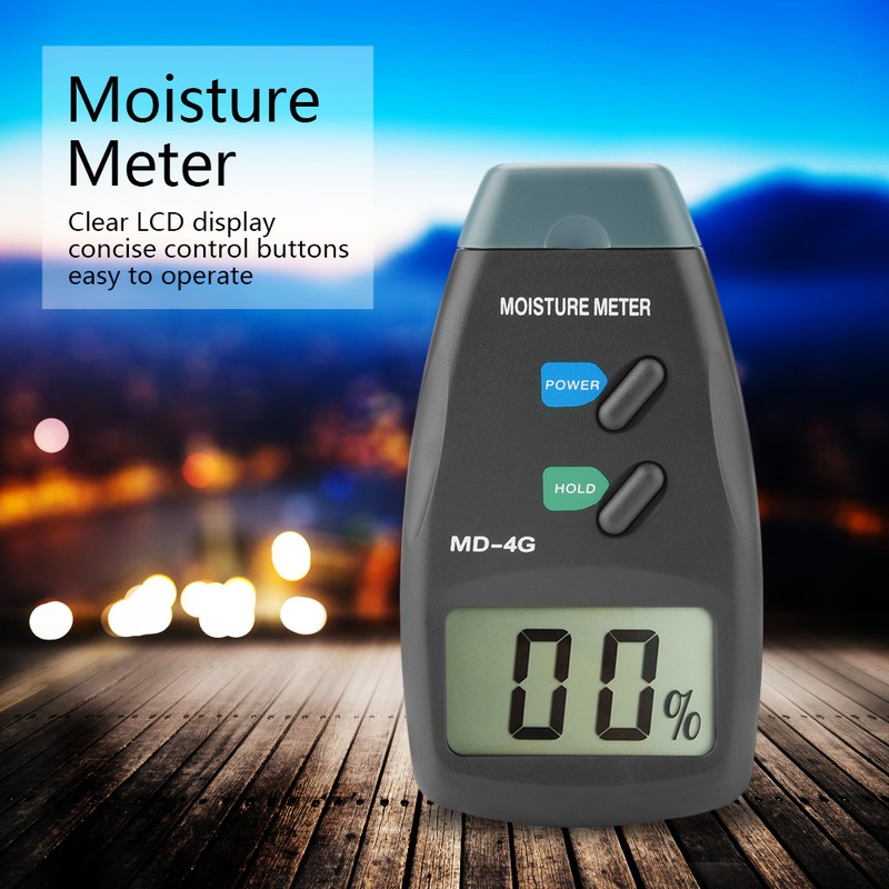 MD-4G LCD Digital 4 Pin Wood Moisture Meter Timber Hygrometer