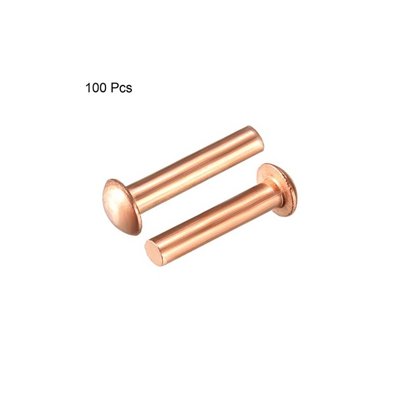 sourcing map Pack of 100 3/32" x 15/32" Round Head