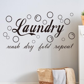 Laundry Room Decor - Bubble Quote Wall Stickers - Fun and Creative Laundry Room Wall Art - Durable Vinyl, Easy to Install and Remove - Ideal for Walls, Doors, Furniture, and More