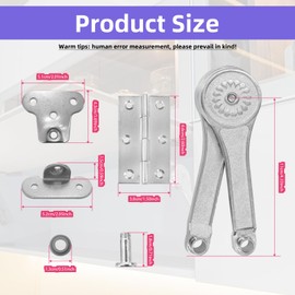 2pcs Toy Box Hinges Soft Close Lid Support Hinges for Wooden Toy Boxes Cedar Lockers and Benches Comes with 6 Hole Stainless Steel Folding Includes Mounting Screws