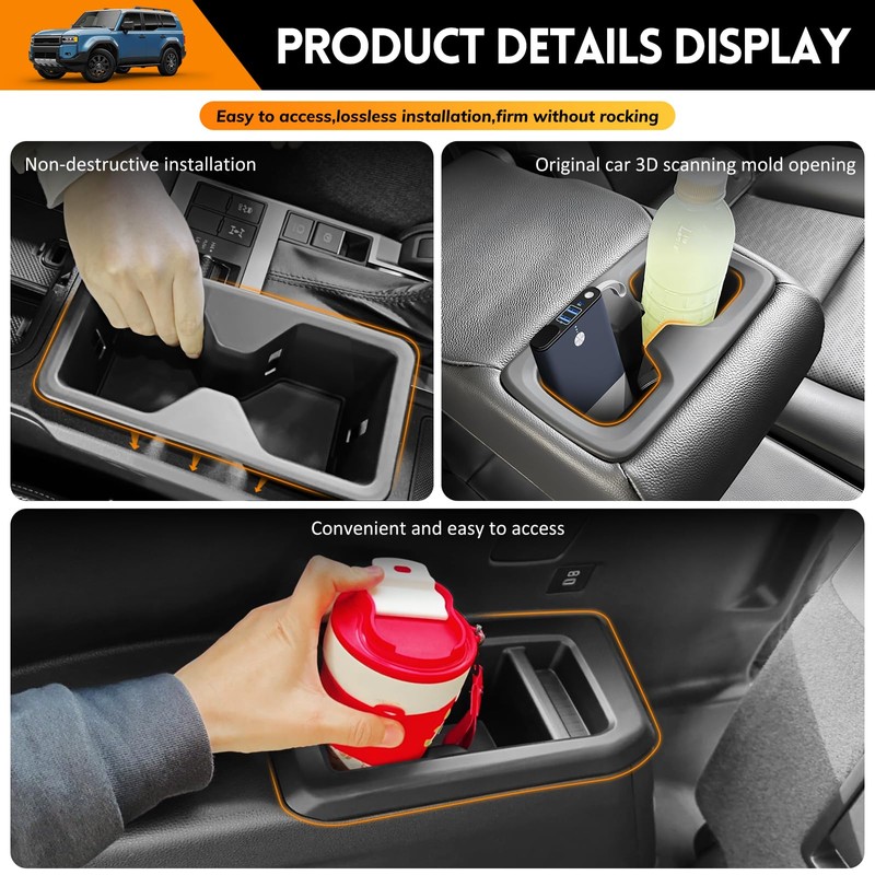 HUYINPJ Cup Holder Compatible with Toyota Land Cruiser 250 Prado
