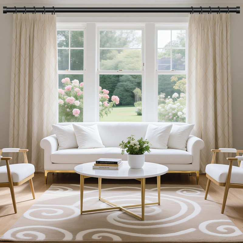 VOIIY 2 Pack Curtain Rods for Windows 48 to 84